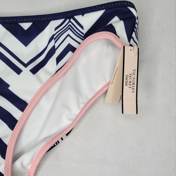 Victoria's Secret Navy and White Bikini Bottom - Picture 3 of 5